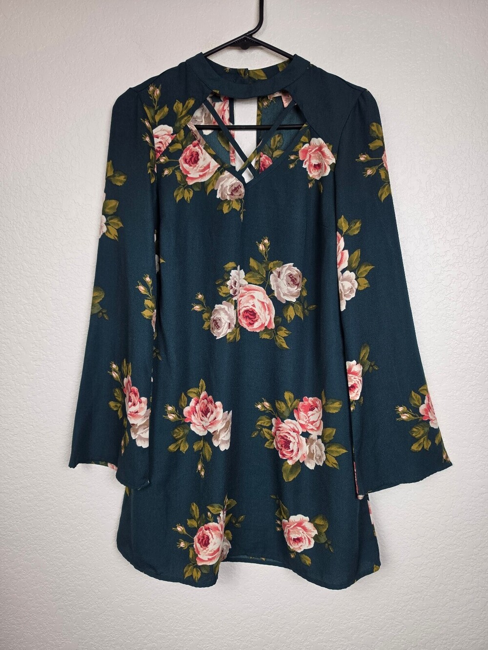 Anthropologie Band of Gypsies Floral Long Sleeve Dress Small